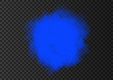 Explosion. Blue smoke circle. Color spiral fog  track isolated on transparent background. Realistic vector cloud or steam   texture.のイラスト素材