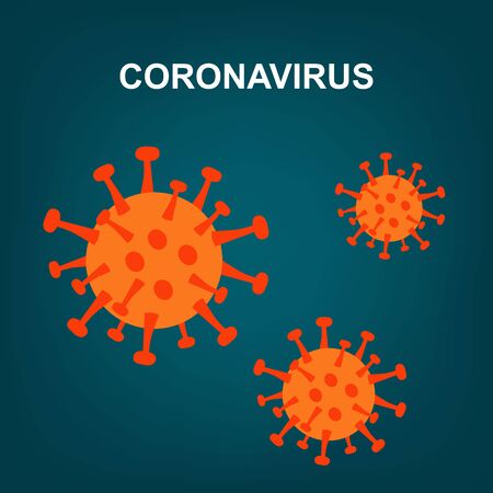 Wuhan novel respiratory coronavirus 2019 isolated on blue background. Stop  2019-nCoV virus. COVID-2019  disease outbreak. Prevent dangerous Cov infection. Vector antiviral vaccine illustration.のイラスト素材