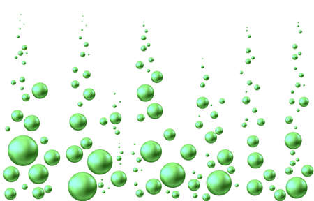 Green pea. Glossy sphere isolated on white background. Skin care oil bubbles. Vector ball for natural eco-friendly sustainable cosmetics, shampoo package design.のイラスト素材