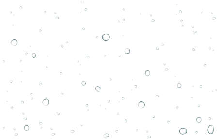 Oxygen air bubbles flow in water on white background. Fizzy sparkles in sea, aquarium. Soda pop. Champagne. Effervescent tablet. Undersea vector texture.のイラスト素材