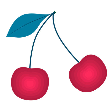 cherry. Organic berries isolated on white background. healthy lifestyle. Vector illustration in flat style.のイラスト素材