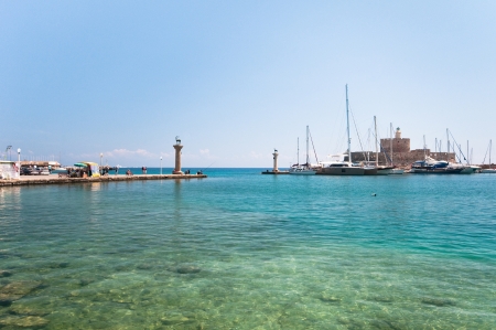 Rhodes harborの写真素材