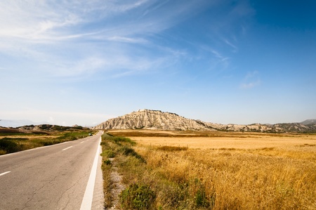 Road in the fieldの写真素材