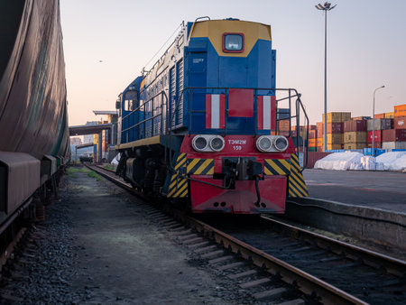 Old locomotive in Montenegrin depotのeditorial素材