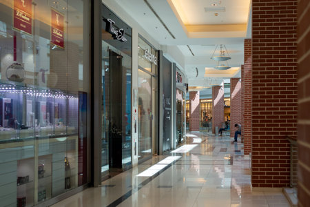 Inside the shopping center - About July 2021, Moscow, Russiaのeditorial素材