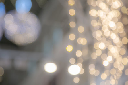 Colored bokeh, out of focus, holiday backgroundの写真素材
