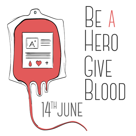 Hand drawn modern  poster or  banner for blood donorのイラスト素材
