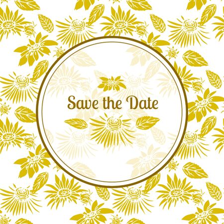 Vintage delicate greeting invitation card template design with flowers for wedding, marriage, bridal, birthday, Valentines day.のイラスト素材