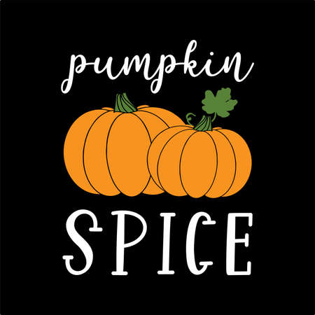 Hand sketched PUMPKIN SPICE quote as banner. Lettering for poster, label, sticker, flyer, headerのイラスト素材