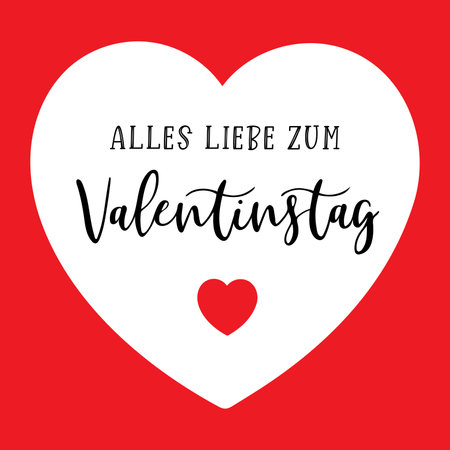 Hand sketched Alles liebe zum Valentinstag German quote, meaning Happy Valentines day. Romantic calligraphy phraseのイラスト素材