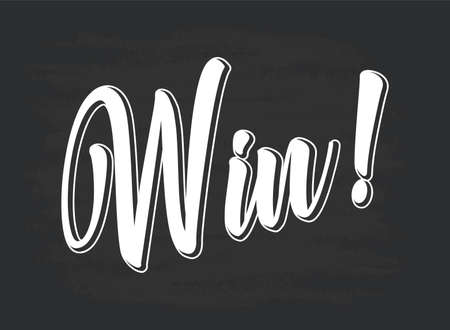 Hand sketched WIN word as ad, web banner. Lettering for headerのイラスト素材