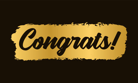 Hand sketched Congrats word as banner or logo. Lettering for header, card, poster, advertisingのイラスト素材