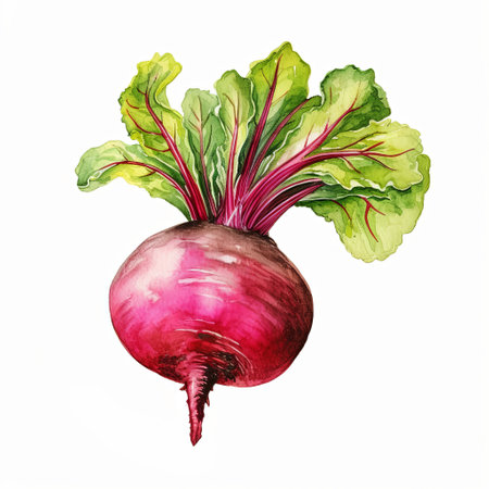 beetroot, watercolor illustration isolated on white background. Food clipartの素材