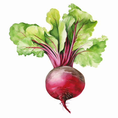 beetroot, watercolor illustration isolated on white background. Food clipartの素材