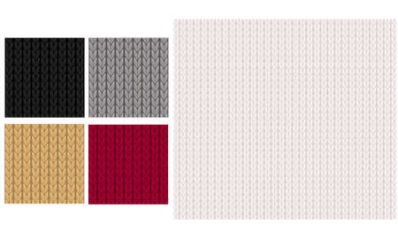 2019 Black, gray, dark red, white and gold knitted seamless pattern. Vector knit texture. Christmas winter background.のイラスト素材