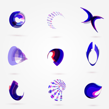 Vector abstract 3d business logo set for your design.EPS10のイラスト素材