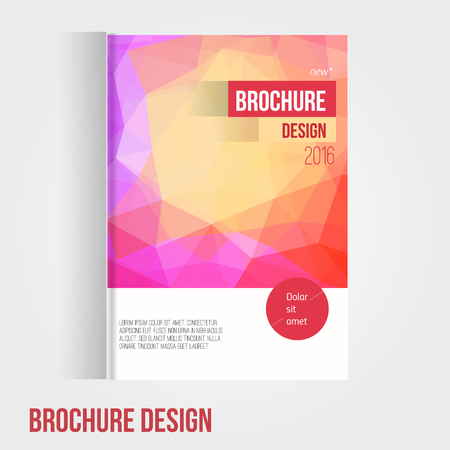 Vector brochure cover design template with abstract geometric shape, triangle background for your business. EPS10.のイラスト素材