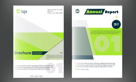 Green Vector brochure cover template. Business annual report design,clean flyer, professional corporate identityのイラスト素材