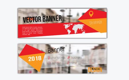 Flat Horizontal Banner design with photo overlay. Template for business presentation, advertisementの写真素材