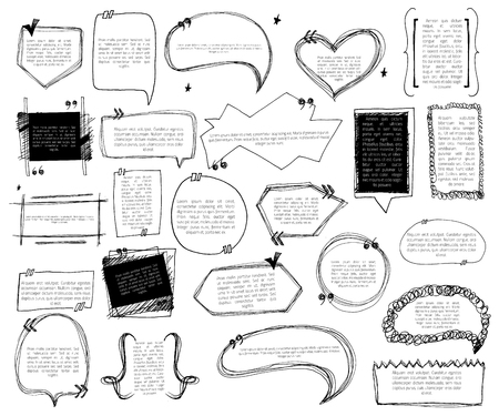 Set of sketch note bubbles.のイラスト素材