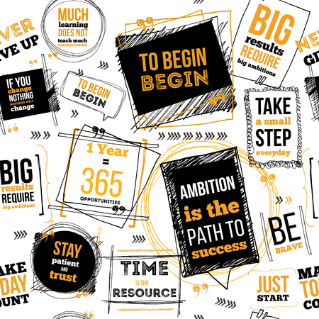 Typography phrases with patterns and motivational quotes.のイラスト素材