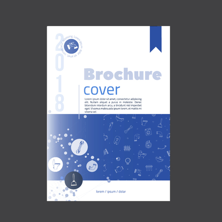 Plumbing service brochure cover design for advertising and print.のイラスト素材