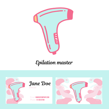 Epilation master business card. Hair removal salon corporate identity.のイラスト素材