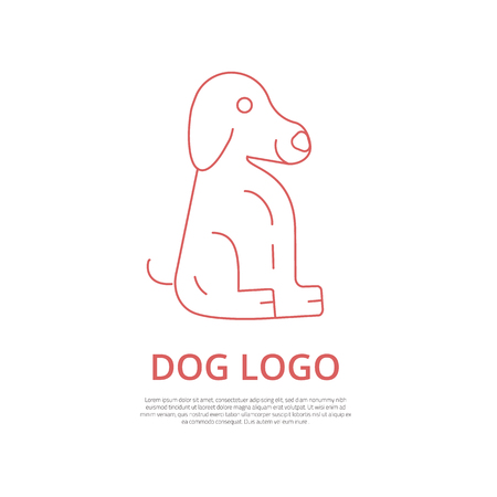 Dog Line Icon Logo Vector Elementのイラスト素材