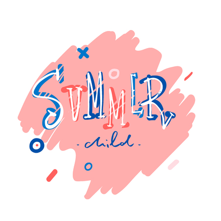 Summer child. Modern quote about summer for print and poster. Typography design.のイラスト素材