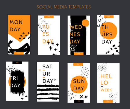 Social media template with typography quote for promotion. Story frame conceptのイラスト素材
