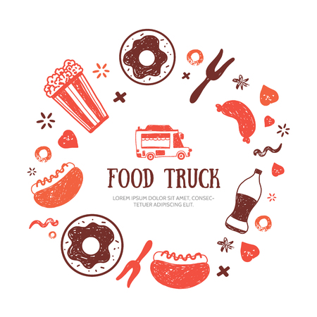 Food Truck banner template for menu design, promotionの写真素材