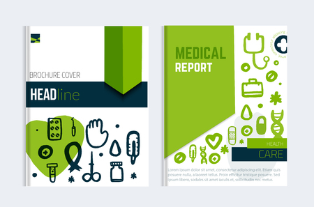 Medical Brochure template. Vector banner abstract geometric background. Vector hospital flyer, magazine cover posterのイラスト素材