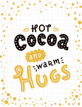 Cocoa quote poster for concept design. Food typography. Text background. Vector menu backgroundのイラスト素材