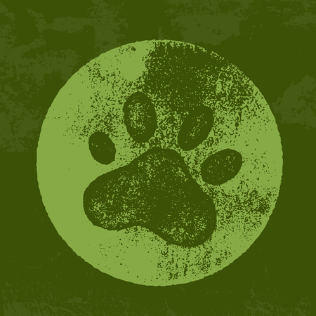 Paw on greenのイラスト素材