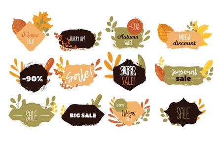 Autumn sale label  banner.のイラスト素材