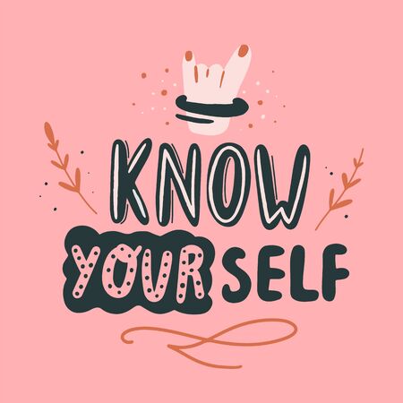 Know yourself poster quote. Motivational success concept, decorativeのイラスト素材