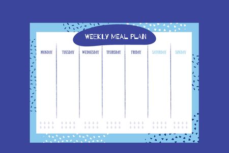 Weekly meal planner designのイラスト素材
