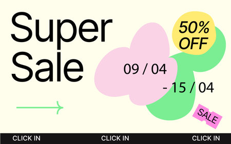 Super Sale special offer up to 50% off, vector illustration.のイラスト素材