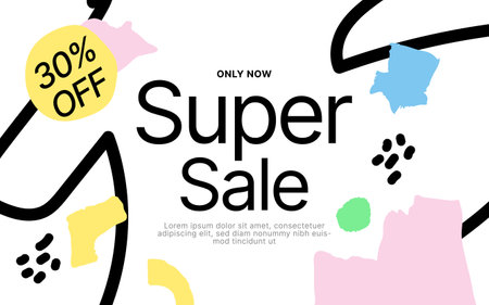 Sale banner template design, Big sale special offer up to 80% off. Vector illustration.のイラスト素材