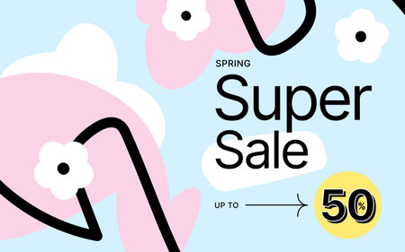 Sale banner template design, Big sale special offer up to 50% off. Vector illustration.のイラスト素材