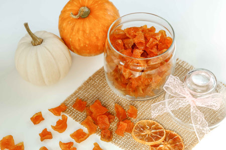Candied pumpkin in a glass container. Step 11. Step-by-step instructions.の写真素材