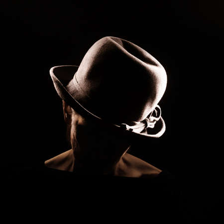  Hat headwear accessory  Retro vintage woman in darkness