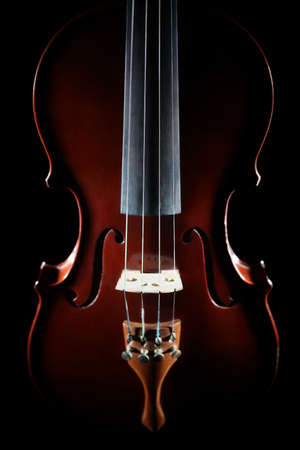Violin orchestra musical instruments close up on blackの写真素材