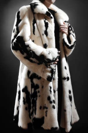 Fur coat winter fashion elegant Woman clothes in mink fur coatの写真素材
