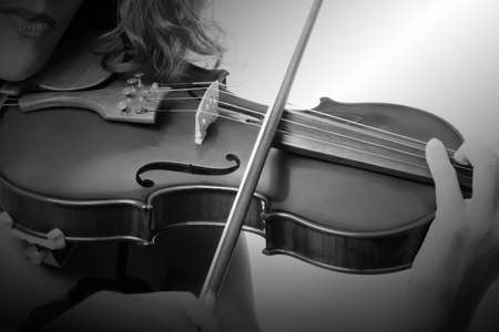Violin close up hands Classical violinist playing musical instrument Violin playerの写真素材