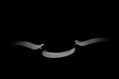Violin silhouette Musical instruments of orchestra isolated on black backgroundの写真素材
