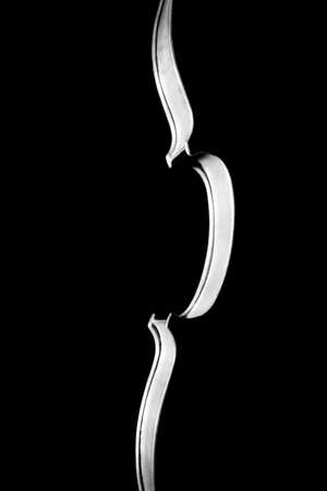 Violin orchestra musical instruments. Silhouette string closeup on blackの写真素材