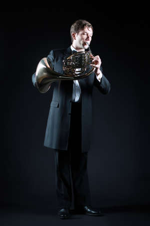 Horn player, the classical musician.の写真素材