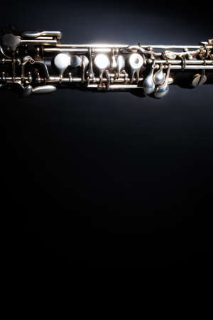 Oboe classical music instrument. Orchestra woodwind instruments closeupの写真素材
