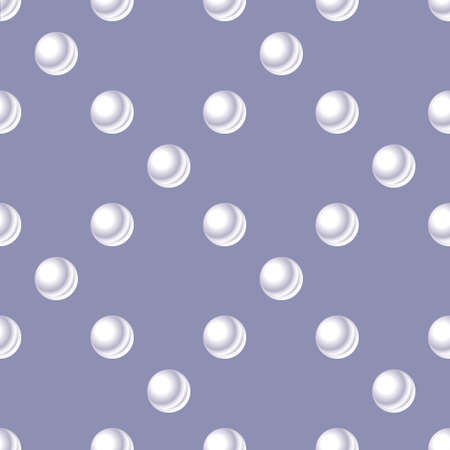 Seamless pattern with pearl, White pearl on blue grey background.のイラスト素材